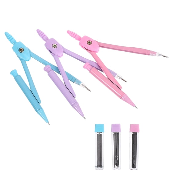 WORGEOUS 3 Sets Portable Compass Set for Classroom Professional Compass for Drawing and Drafting for Students and Teachers for Art Projects