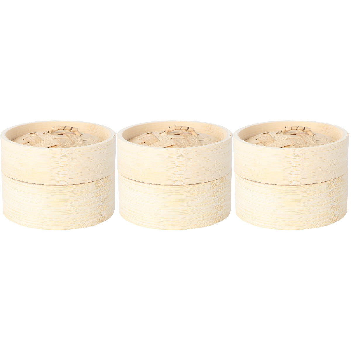 WORGEOUS 3 Sets Wooden Steamer Basket Round Steamed Rack Chinese ...
