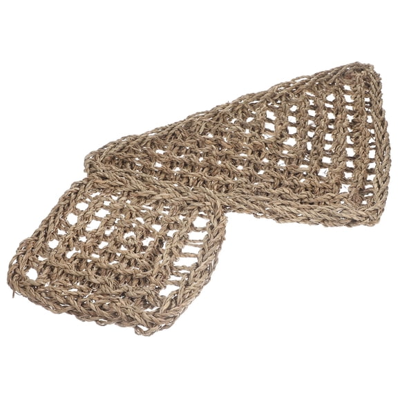 WORGEOUS 3 Sets of Lizard Snake Sleeping Bed Reptiles Hammock Seaweed Cushion (Light Brown)