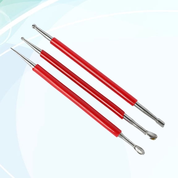 WORGEOUS 3 in Indentation Pen Tool Clay Roller Sculpting Scoring Tools Red