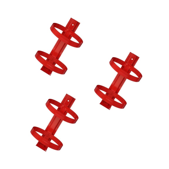 FUEENIRVA Red Wall Mount Holder Rack Set of 3 Iron Brackets for Safety Equipment