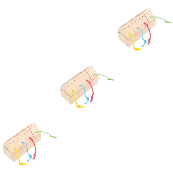 WORGEOUS 3 pcs Parrot Forager Wooden Parrot Foraging Box Educational Bird Foraging Feeder Toy Nibble Interactive Bird Supplies Bite Resistant Bird Feeder Toy for Home Yard