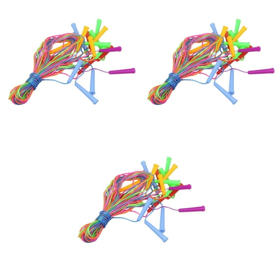 WORGEOUS 30 PCS  PVC Jumping Ropes Plastic Handle Skipping Ropes Portable Fitness Ropes Sports Supplies for Home Kids Playing (Random Color)