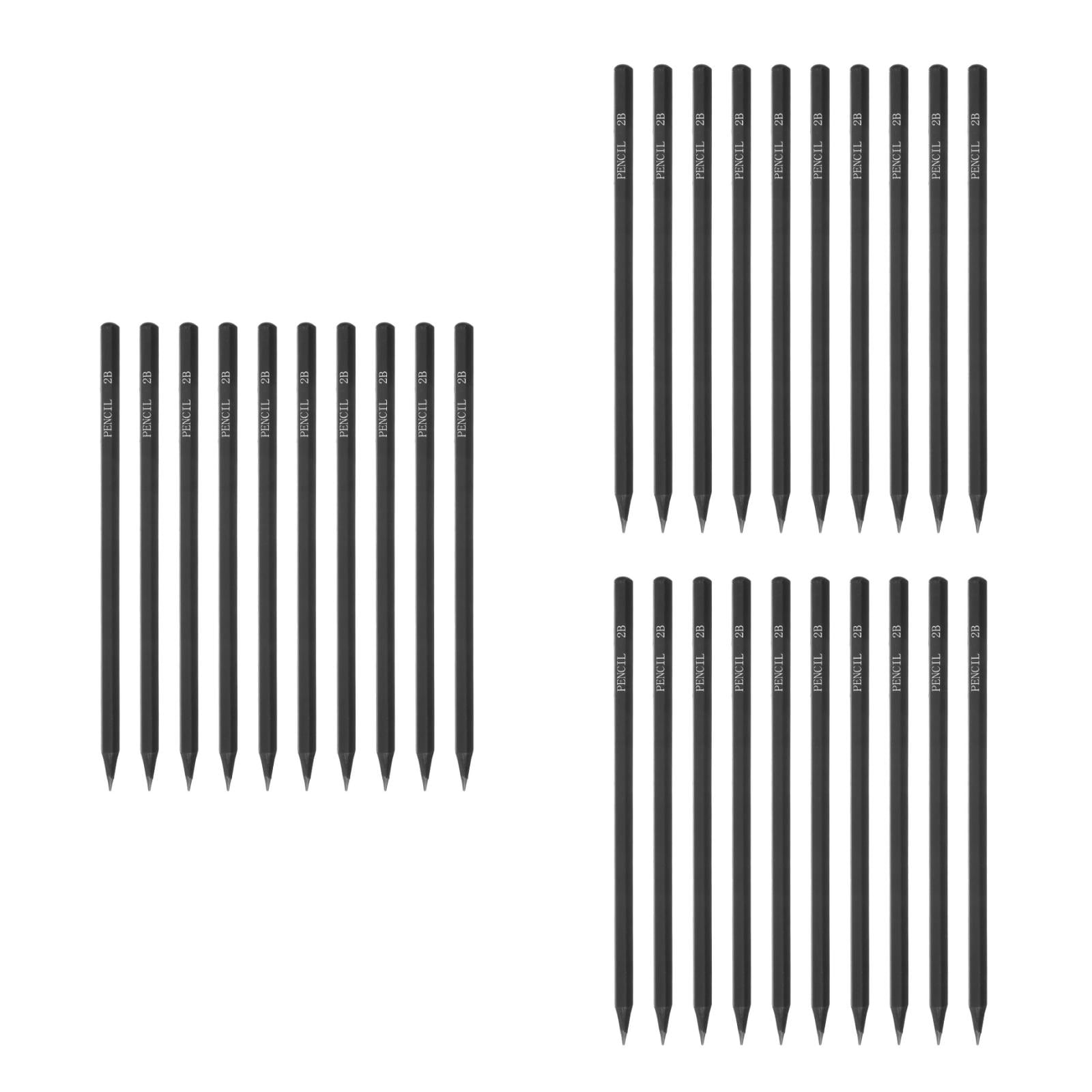 WORGEOUS 30 Pcs Hexagonal Black Rod 2B Sketching Pencils Black Drawing ...