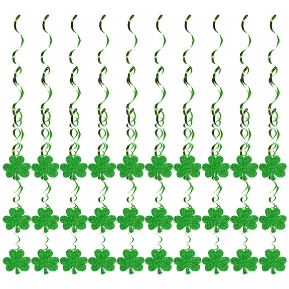 GETAJGHSD St Patrick's Day Hanging Swirl Decoration with Paper Lucky Shamrock Design for Parties and Weddings Green 30Pcs