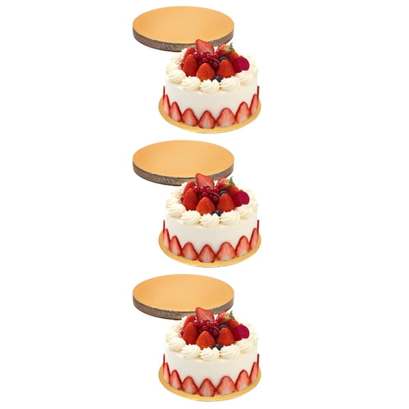 WORGEOUS 30 pcs Cake Base Round Cake Board Corrugated Paper Cake Drums Cake Decorating Boards Cake Trays 10 Inches