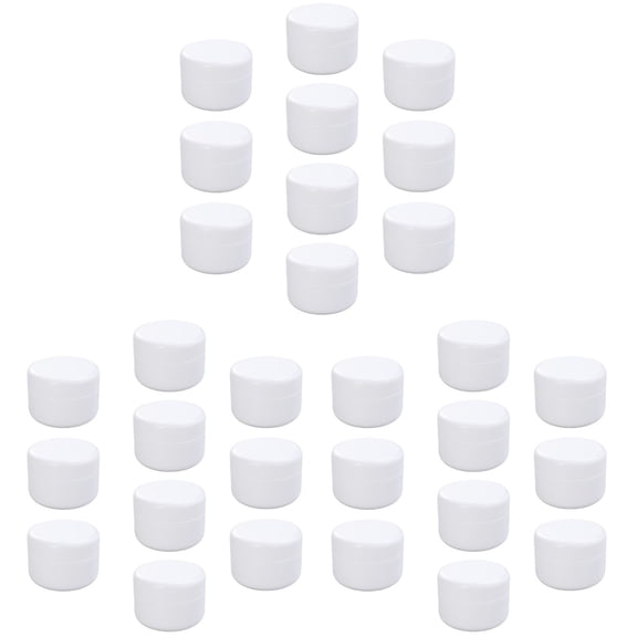 WORGEOUS 30 pcs Practical Empty Plastic Containers Refillable Round Storage Containers