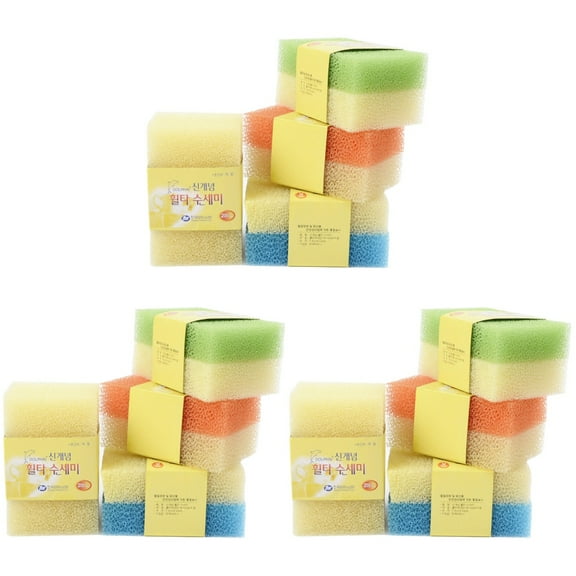 WORGEOUS 30 pcs Simulation Loofah Scouring Pad Kitchen Dishwashing Sponge Cleaning Pad Sponge Cloth (Random Color)