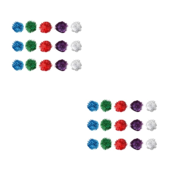 WORGEOUS 30 pcs Sparkle Ball Cat Toys Kitten Interactive Toy Cat Teasing Toys Cat Playing Toys