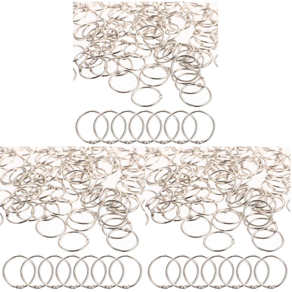 WORGEOUS 300 Pcs  Reusable Binder Rings Wear-resistant Key Rings Multi-function Book Rings Keys Accessory