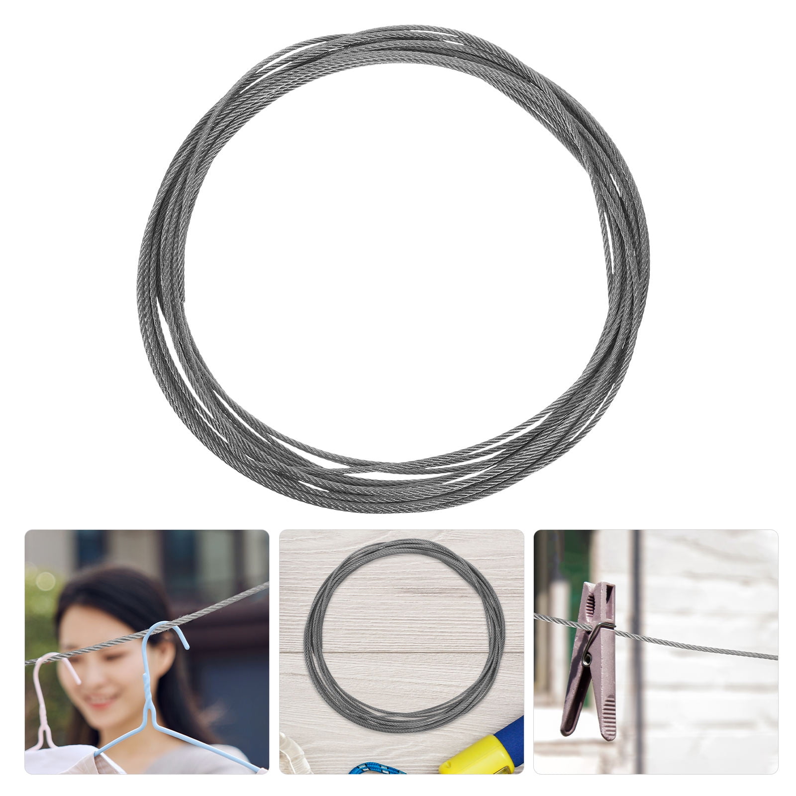 WORGEOUS 304 Stainless Steel Travel Clothesline Outdoor Wire Rope for ...