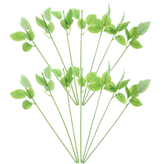 BESTYASH Green Floral Wire with Leaves for Flower Arrangements, 30 Pieces, Craft Supplies for Bouquets and Decorations