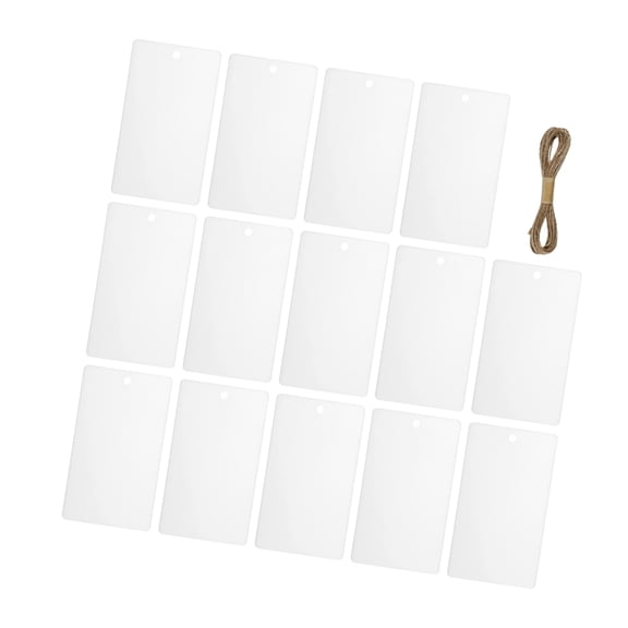 WORGEOUS 32 Pcs Hollow Belt Hanging Label Storage Box 9.00X5.00X0.01CM White