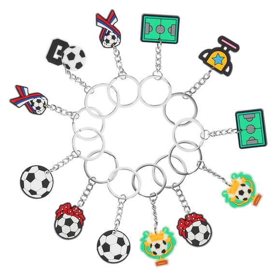 GOOHOCHY Soccer Keychain Souvenir for Decoration with Assorted Color and Design 35pcs Portable Small Keychains