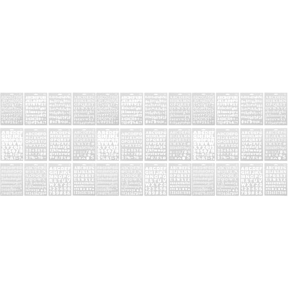 WORGEOUS 36 Pcs Alphabet Templates DIY Supplies English Stencils Set for Notebook