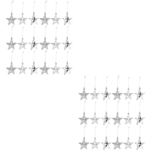 WORGEOUS 36 Pcs Chic Five-Pointed Stars Christmas Tree Star Decor Christmas Hanging Decors