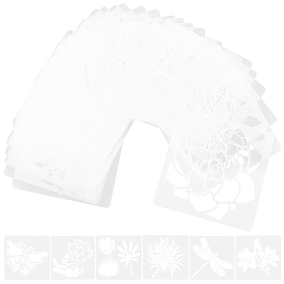 GOOHOCHY Reusable Drawing Templates Pet White for Artists Diy Projects 36Pcs 5In