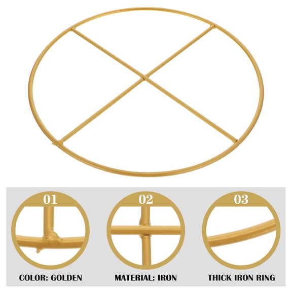 WORGEOUS 3Pcs Dreamcatcher Diy Circles Golden Iron For Wall Hanging Craft Making