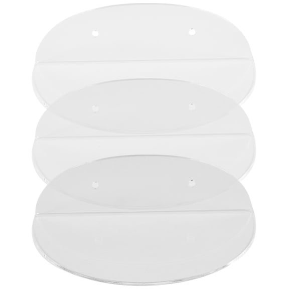 WORGEOUS Set of 3 Small Floating Acrylic Wall Shelves for Living Room, Bedroom, Bathroom Storage and Decor