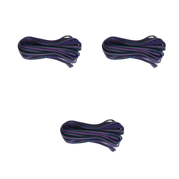 WORGEOUS 3pcs 10M Durable LED Weld-free Connection Line for RGB Strip Lamp