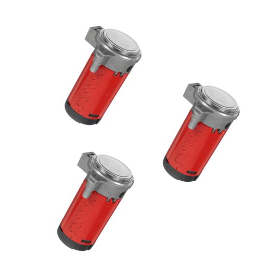 WORGEOUS 3pcs 12V Replacement Car Motorcycle Air Compressor Pump for Air Horn (Red)
