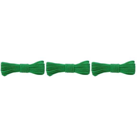 WORGEOUS 3pcs 30M Solid Braided Nylon Rope and Weather Resistant Rope for Camping Indoor and Outdoor Sports 6mm(Green)