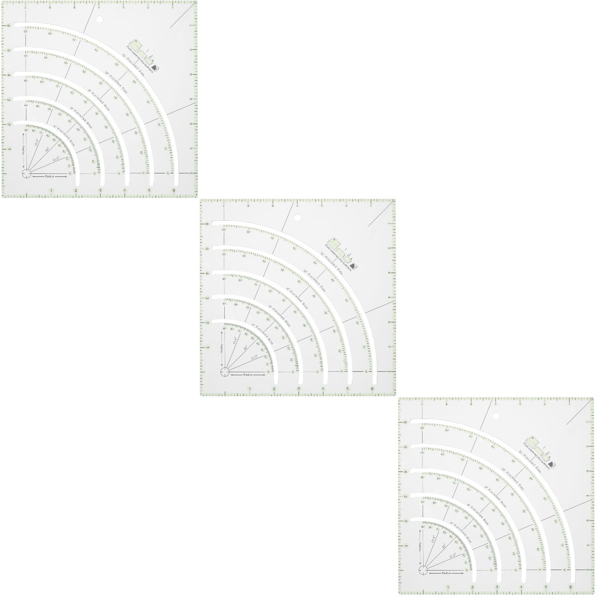 WORGEOUS 3-Piece Acrylic Quilting Rulers Set for Patchwork, Sewing, Tailoring, and Craft Fabric Measuring Tools