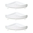 thumbnail image 1 of WORGEOUS 3pcs Bathroom No Drilling Shower Corner Basket Suction Cup Plastic Triangle Plate Storage Shelf Triangle Shelf Wall Mounted Shower Storage Shelf Organizer for Kitchen Toilet(White), 1 of 8