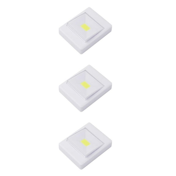 WORGEOUS 3pcs COB LED Wall Light Wireless Room Shed Light Battery Operated(White)