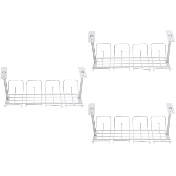 WORGEOUS 3pcs  Cable Management Tray Desk Household Desk Storage Rack Under Desk Cable Tray