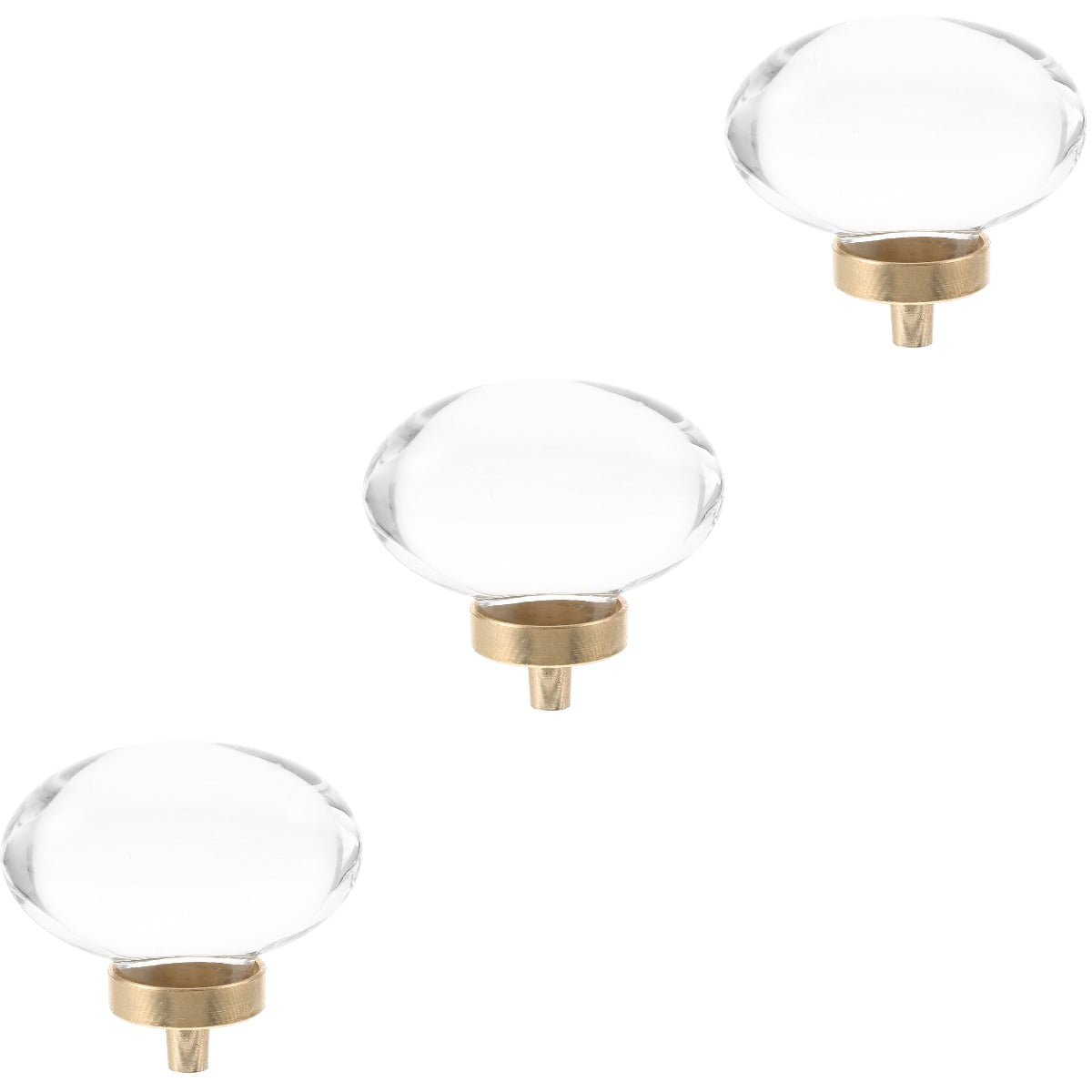 WORGEOUS 3-Piece Crystal Cabinet Knobs Set, Decorative Drawer Pulls, Elegant Door Handles for Vanity and Furniture Hardware