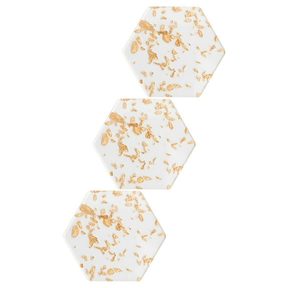WORGEOUS 3pcs Decorative Hexagon Teacup Mats Nordic Style Cup Mats Acrylic Coasters