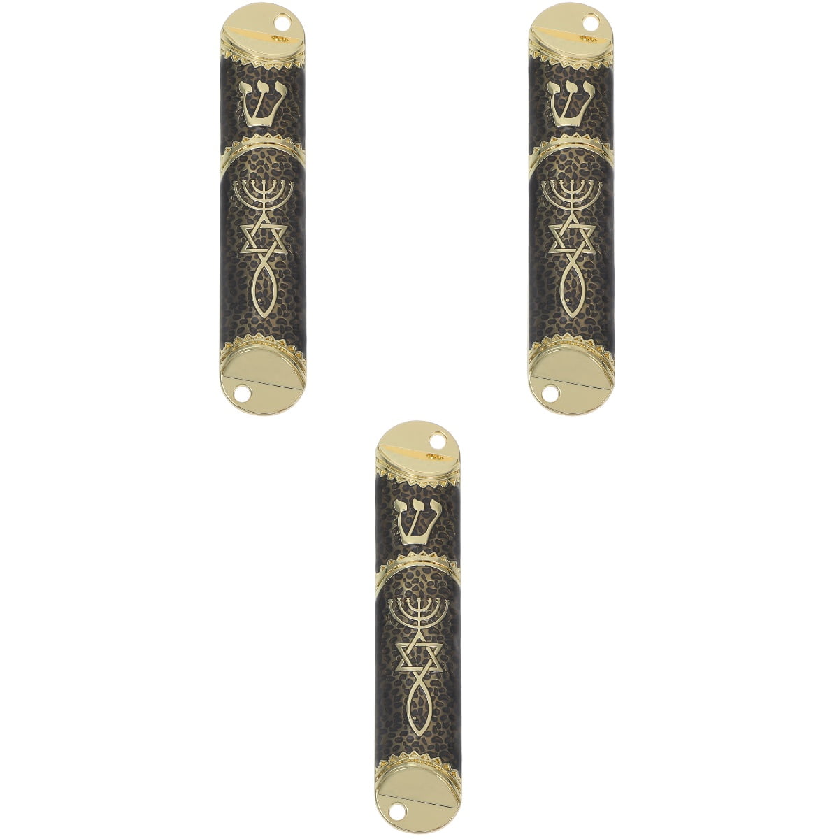 Set Mezuzah Ebraica In Peltro | 2 Mezuzah Con Pergamene | Per Porta | Decorazione Religiosa Vintage - Foto 11