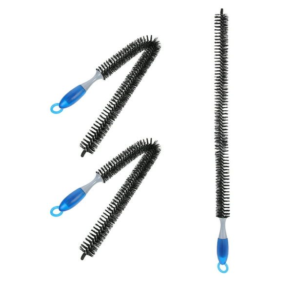 WORGEOUS 3pcs Dust Cleaning Brush Set Versatile Condenser Coil Home Radiator Cleaning Brush Longer Handle Brush Car Engine System Cleaner