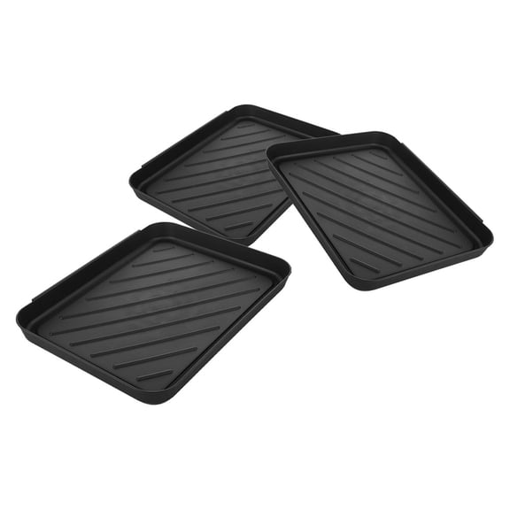 WORGEOUS 3-Piece Entryway Boot Plastic Shoe Mat, Planter Holder, Pet Feeder & Storage Tray for Home