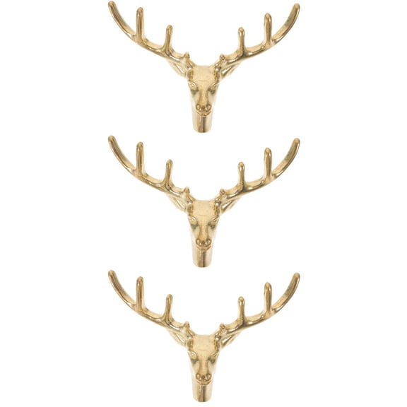WORGEOUS 3pcs Furniture Knob Pull Handle Deer Head Wardrobe Door Handle Furniture Handle Supply