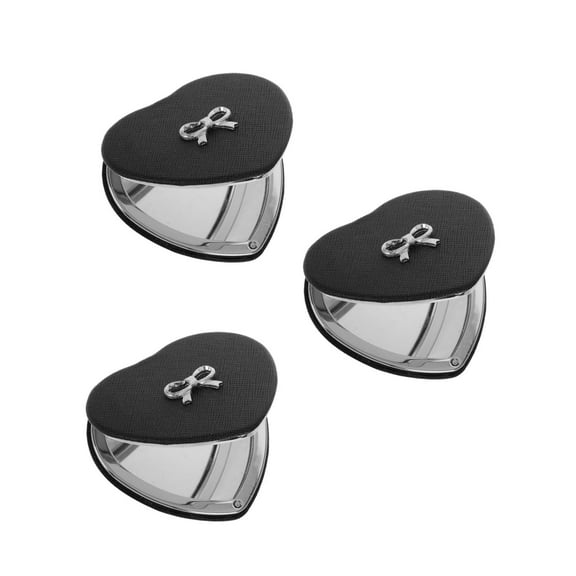 WORGEOUS 3pcs Heart Shaped Compact Mirror Folding Mini Pocket Mirror Double-Sided Makeup Mirror For Purse Cute Travel Mirror For Women