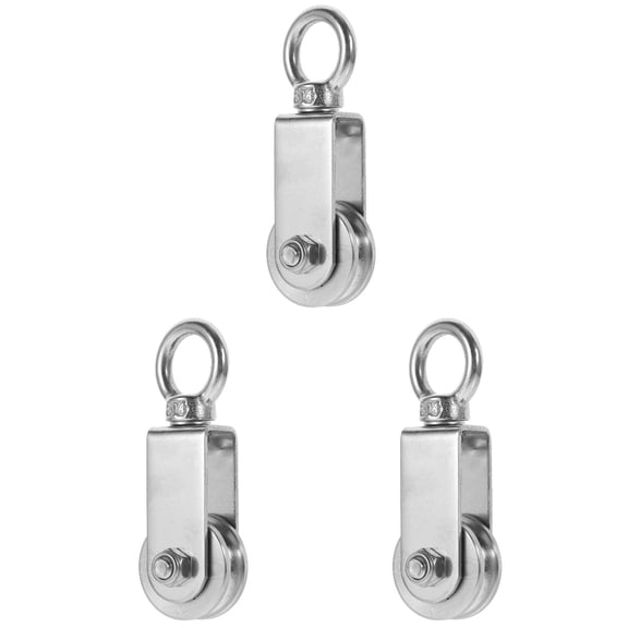 WORGEOUS 3pcs Heavy Duty Pulley Cable Pulley Stainless Steel Rope Pulley Outdoor Lifting Pulley