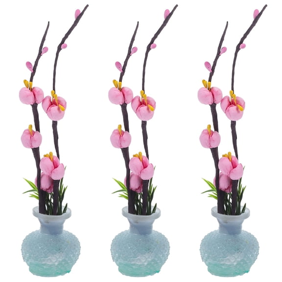 WORGEOUS 3pcs Japanese Restaurant Sushi Sashimi Platter Artificial Flowers Decoration Fake Plum Blossom