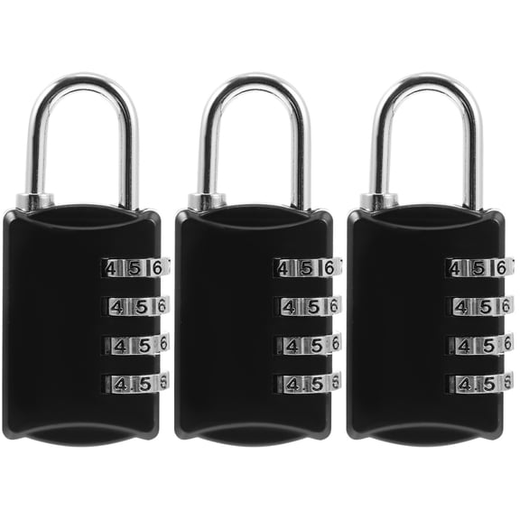 WORGEOUS 3pcs Locker Lock 4 Padlock Combination Lock Pad Lock for School Gym Locker
