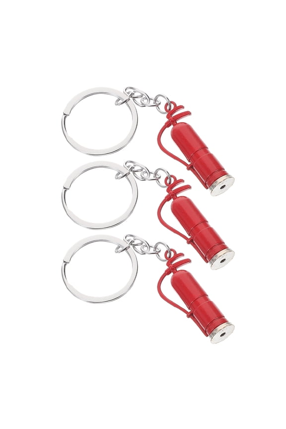 3pcs Mini Fire Extinguisher Keychain Cute Car Keychain Firefighter Alloy Fire Extinguisher Keyring Unique Firefighting Theme Pendant
