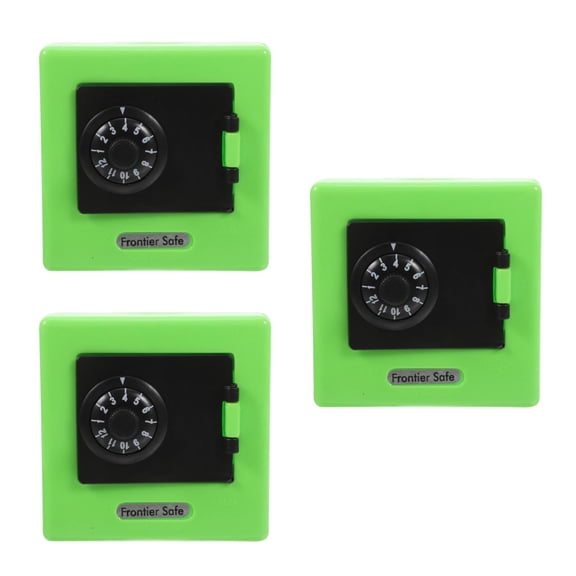 WORGEOUS 3pcs Mini Savings Bank Money Piggy Banks Kids Safe Box Secure Cash Saving Box Plastic Combination Safe Banks Unique Money Box For Boys Girls