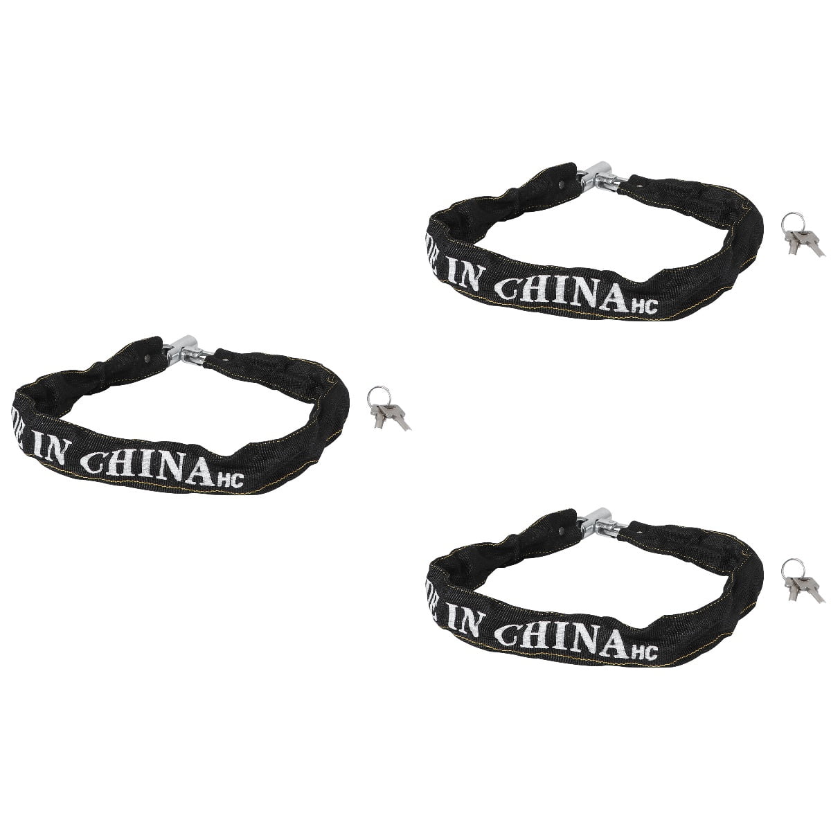 GETAJGHSD  3Pcs Bike Chain Lock Heavy Duty Anti-Theft for Safe Biking Black