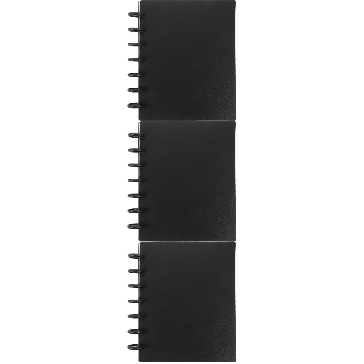 FUEENIRVA Portable Black Photo Album Set with Clear Pockets, 3-Pack PP Material for Secure Photo Storage