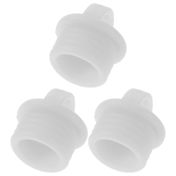 WORGEOUS 3pcs Silicone Mop Bucket Sealing Water Stopper With Pull Ring To Rotate Rubber Small Plug Sealing Stopper Diameter 24mm Outlet Stopper Replacement Outlet Plug White
