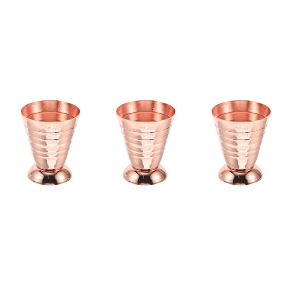 WORGEOUS 3-Piece Japanese Style Stainless Steel Cocktail Jigger Set, Bar Measuring Cups for Bartenders, Precise 75ml Capacity