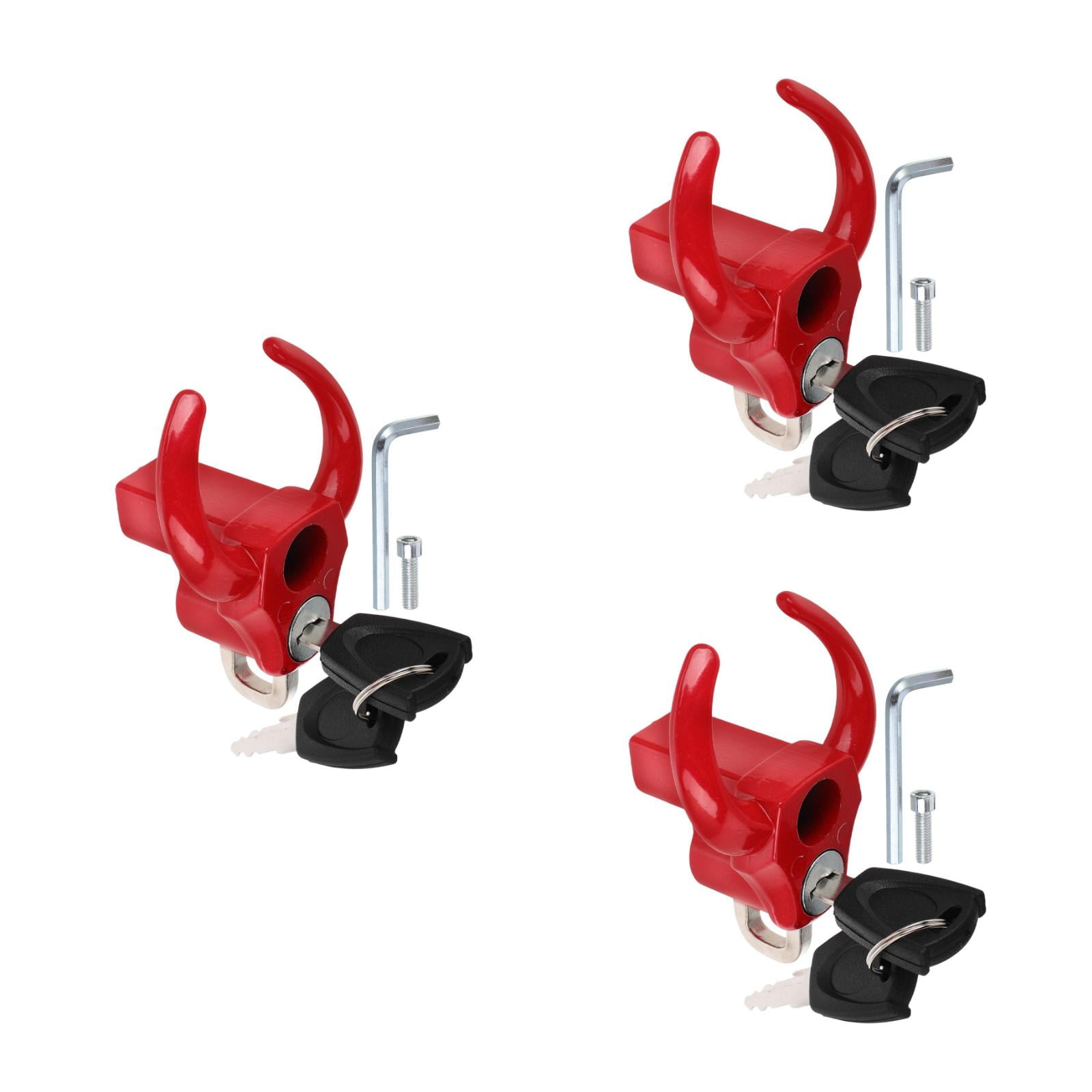 WORGEOUS 3pcs Universal Helmet Hook Holder Motorcycle Bag Hook Bike Handlebar Hook Scooter Helmet Hook, Luggage Hanger Hook With Lock And Screw For Electric