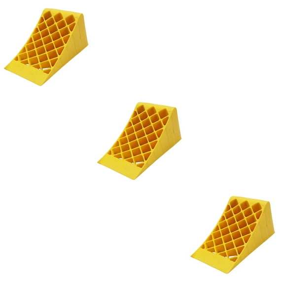 WORGEOUS 3pcs Wheel Chocks Heavy Duty Industrial Wheel Blacks Tire Stop Tire Wedge for Travel Trailer Truck Fire Truck Commercial Vehicle 16X18X39CM