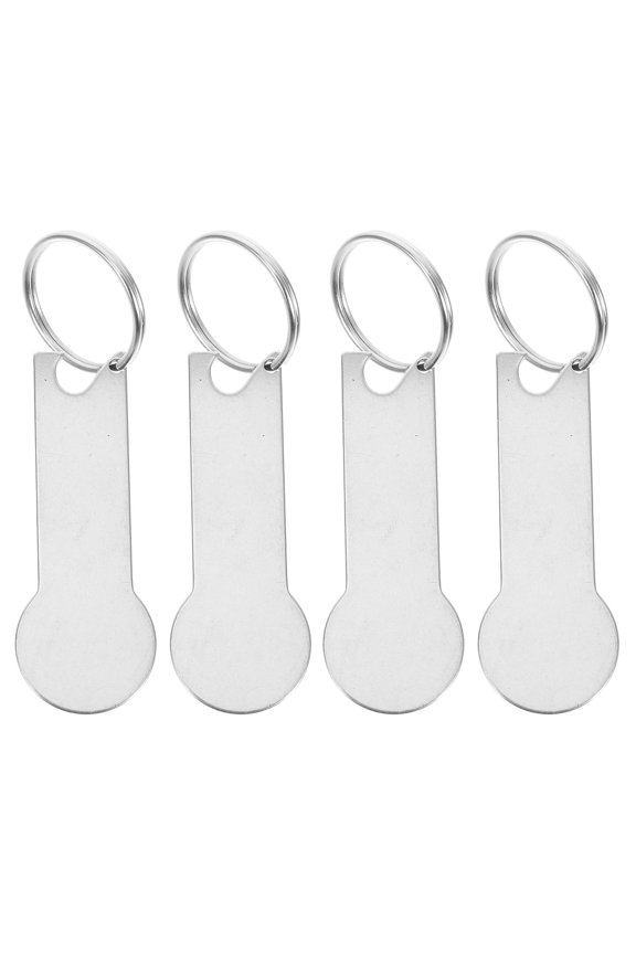 4 PCS Key Chain Clip Keys Supermarket Trolley Tokens Shopping 6.00X2.20X0.20CM