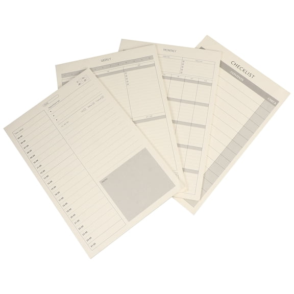 WORGEOUS 4-Pack Kawaii Planner Notebooks, Agenda Notepad Organizer for Work and Student Schedule